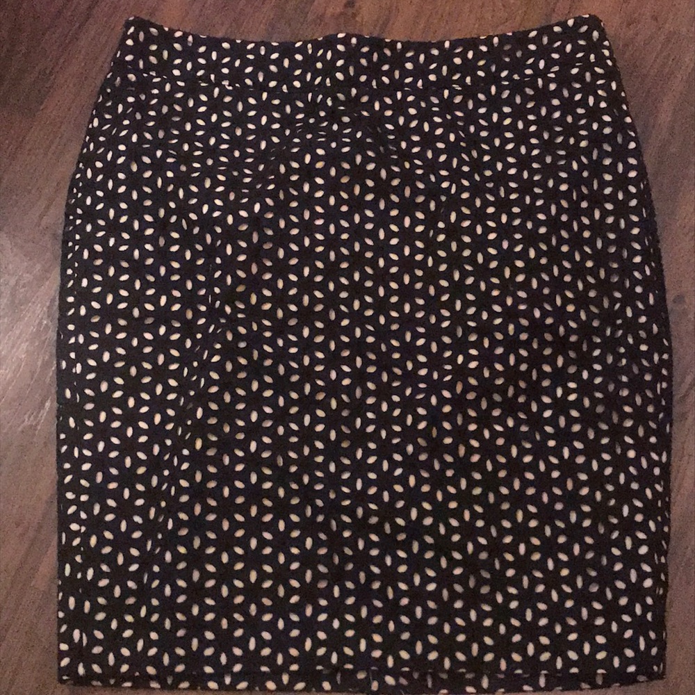 LOFT Black & Beige Pencil Skirt